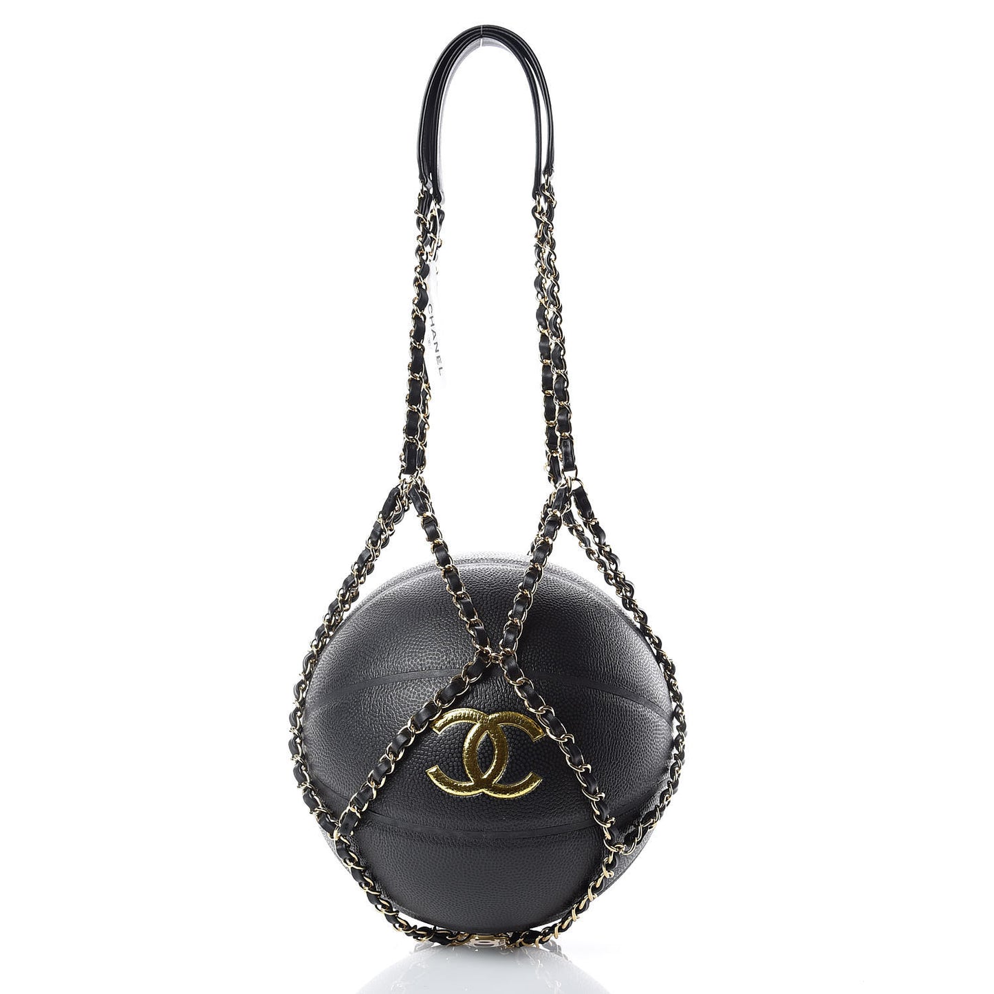 Lambskin Chain Net and Basketball Black Dark Gold