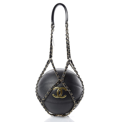 Chanel Lambskin Chain Net and Basketball Black Dark Gold 10 of 11