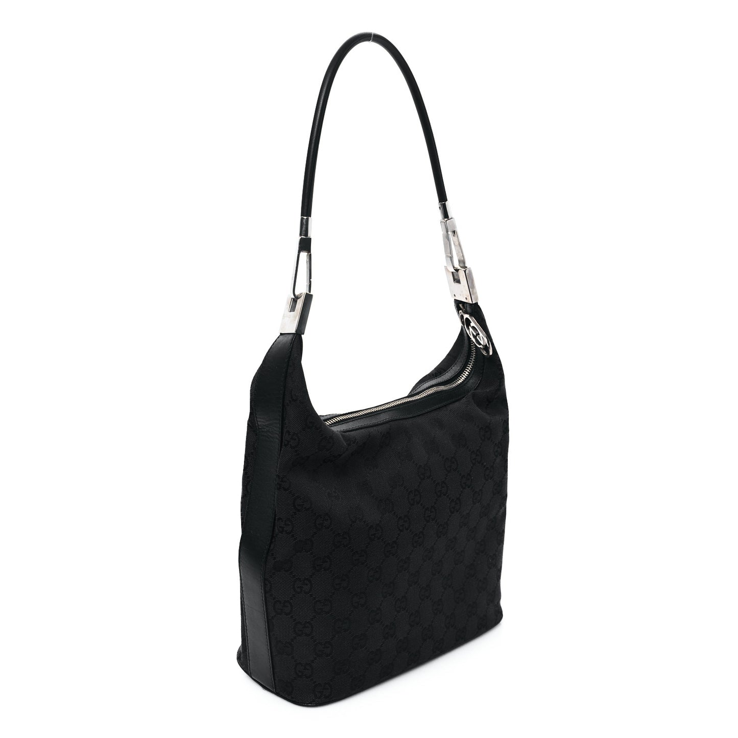 Monogram GG Small Clasp Hobo Black