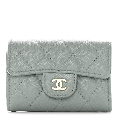 Chanel Caviar Quilted Classic 4 Key Holder Wallet Grey 1 of 17