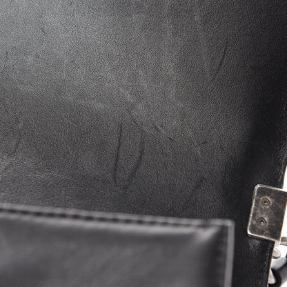 Chanel Calfskin Chevron Quilted Medium Braided Boy Flap Black 10 of 14