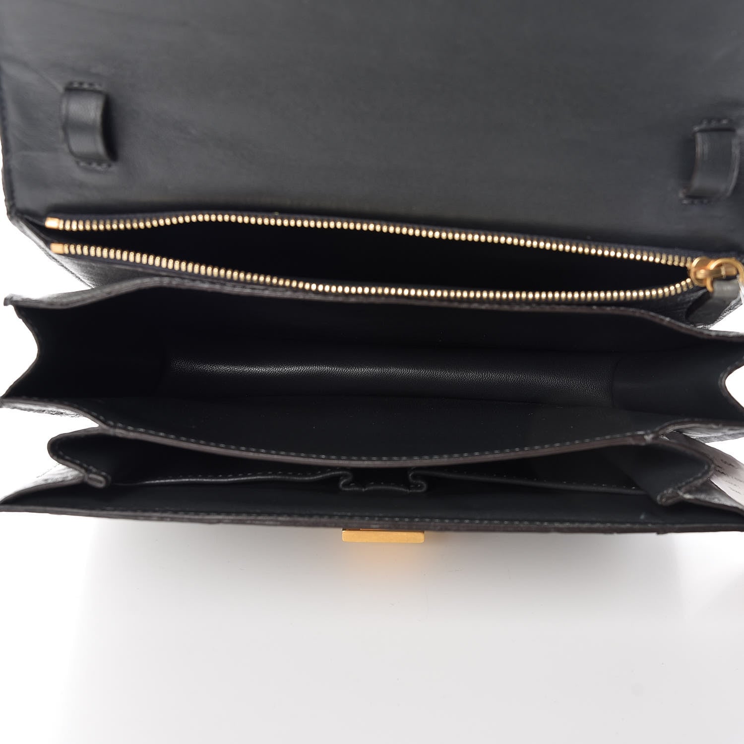 Celine Ostrich Medium Classic Box Flap Bag Storm 5 of 14
