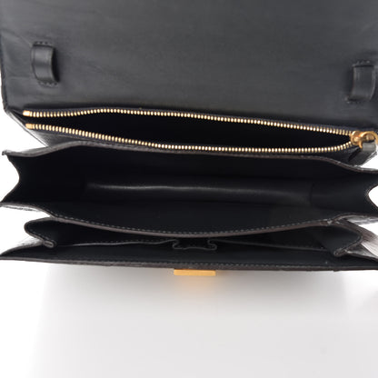 Celine Ostrich Medium Classic Box Flap Bag Storm 5 of 14