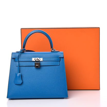 Hermes Epsom Kelly Sellier 25 Bleu Zanzibar 37 of 37