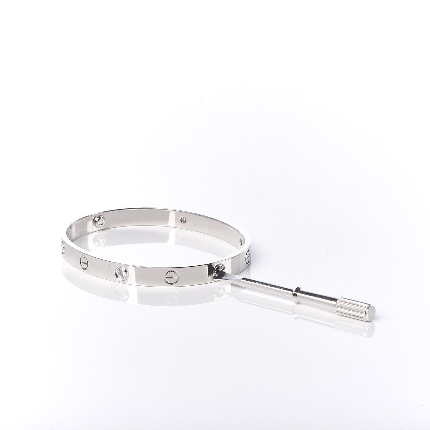 18K White Gold 4 Diamond LOVE Bracelet 18
