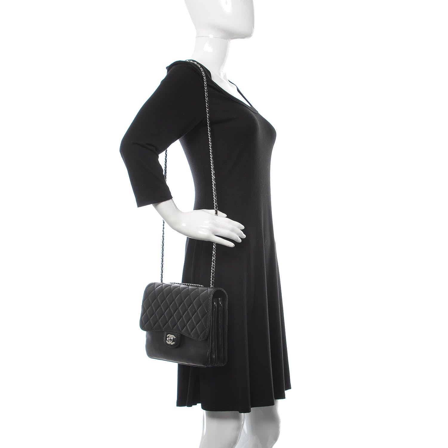 Chanel Lambskin Quilted Flap Black 2 of 8