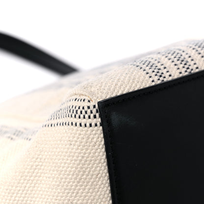 Celine Canvas Striped Large Phantom Cabas White Grey 9 of 14