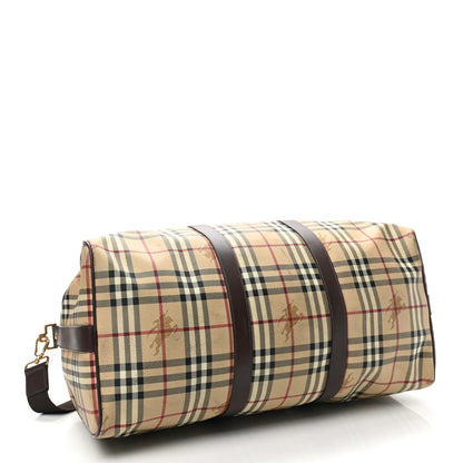 Burberry Haymarket Check Duffle Bag Dark Brown 4 of 14