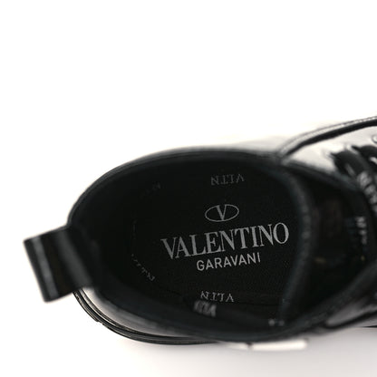 Valentino Garavani Patent Calfskin Womens VLTN High Top Sneakers 38 Black 7 of 9