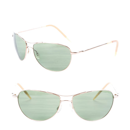 Oliver Peoples Polarized Commander Aviator Sunglasses Gold 1 of 5