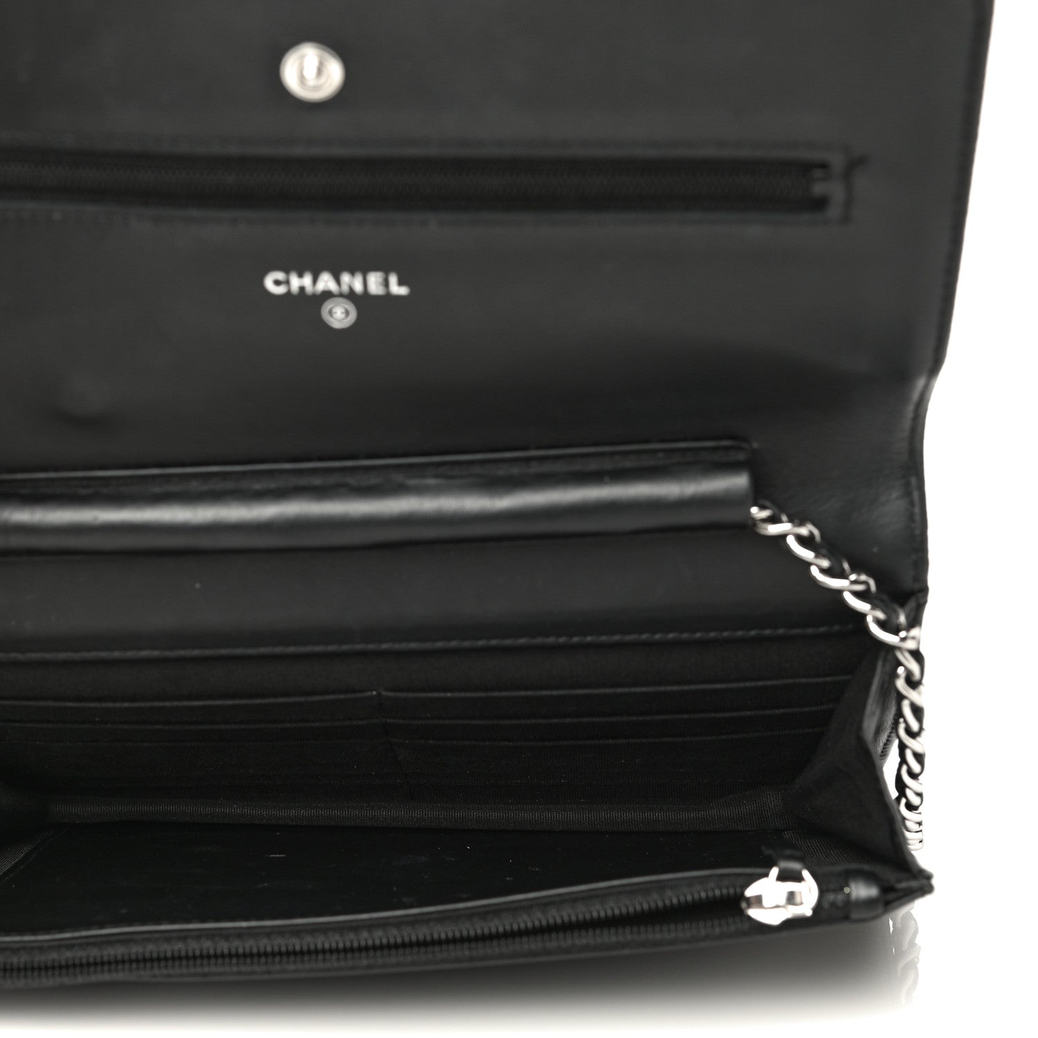 Chanel Caviar Timeless CC Wallet On Chain WOC Black 5 of 17
