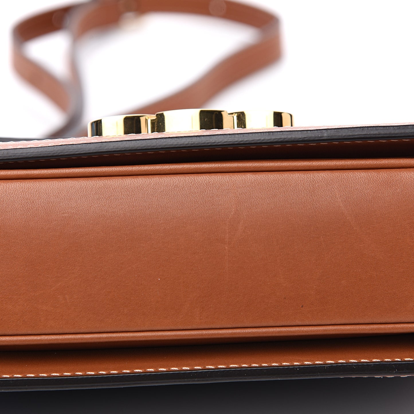 Calfskin Triomphe Canvas Teen Triomphe Bag Tan