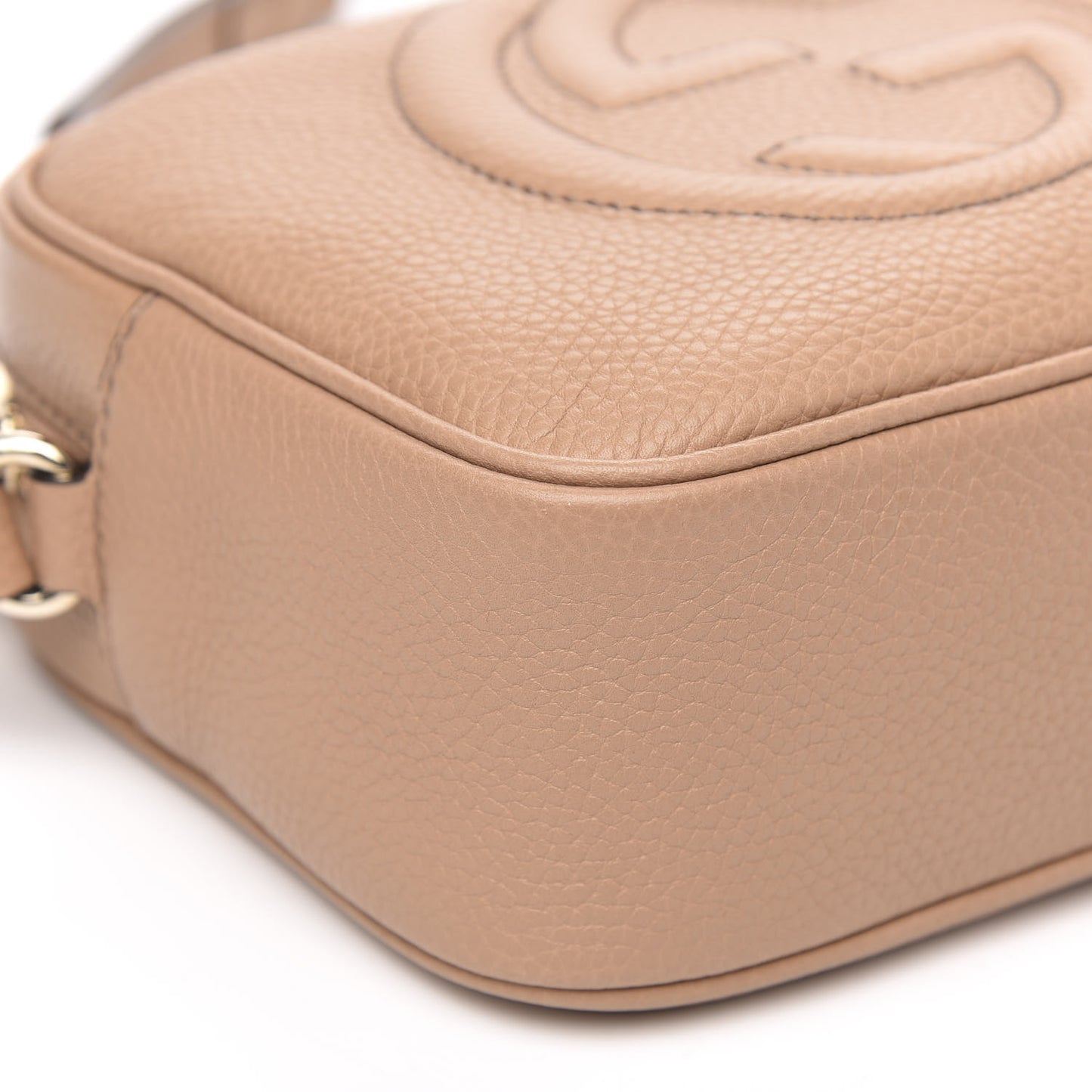 Pebbled Calfskin Small Soho Disco Bag Camelia