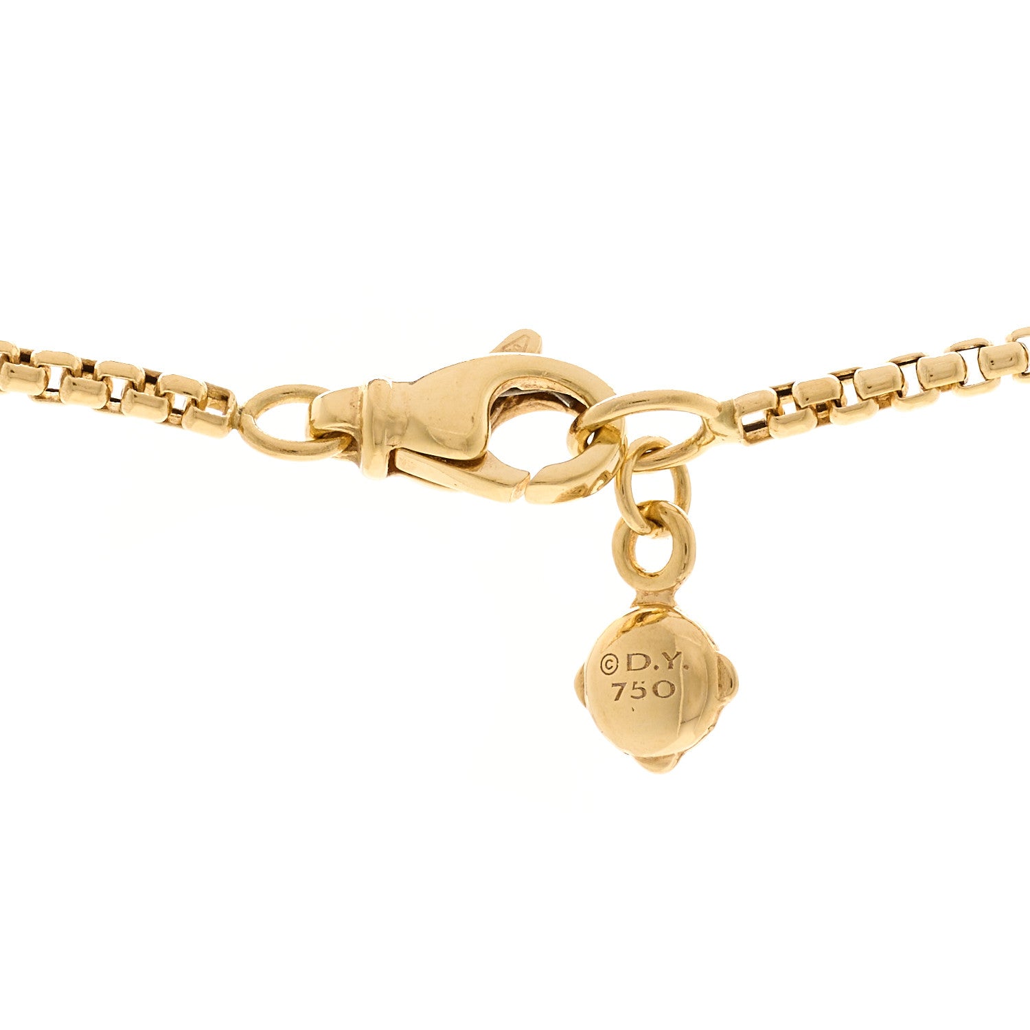 David Yurman 18K Yellow Gold 1.7mm Box Chain Necklace 4 of 4