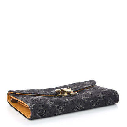 Louis Vuitton Denim Amelia Wallet Black 4 of 8