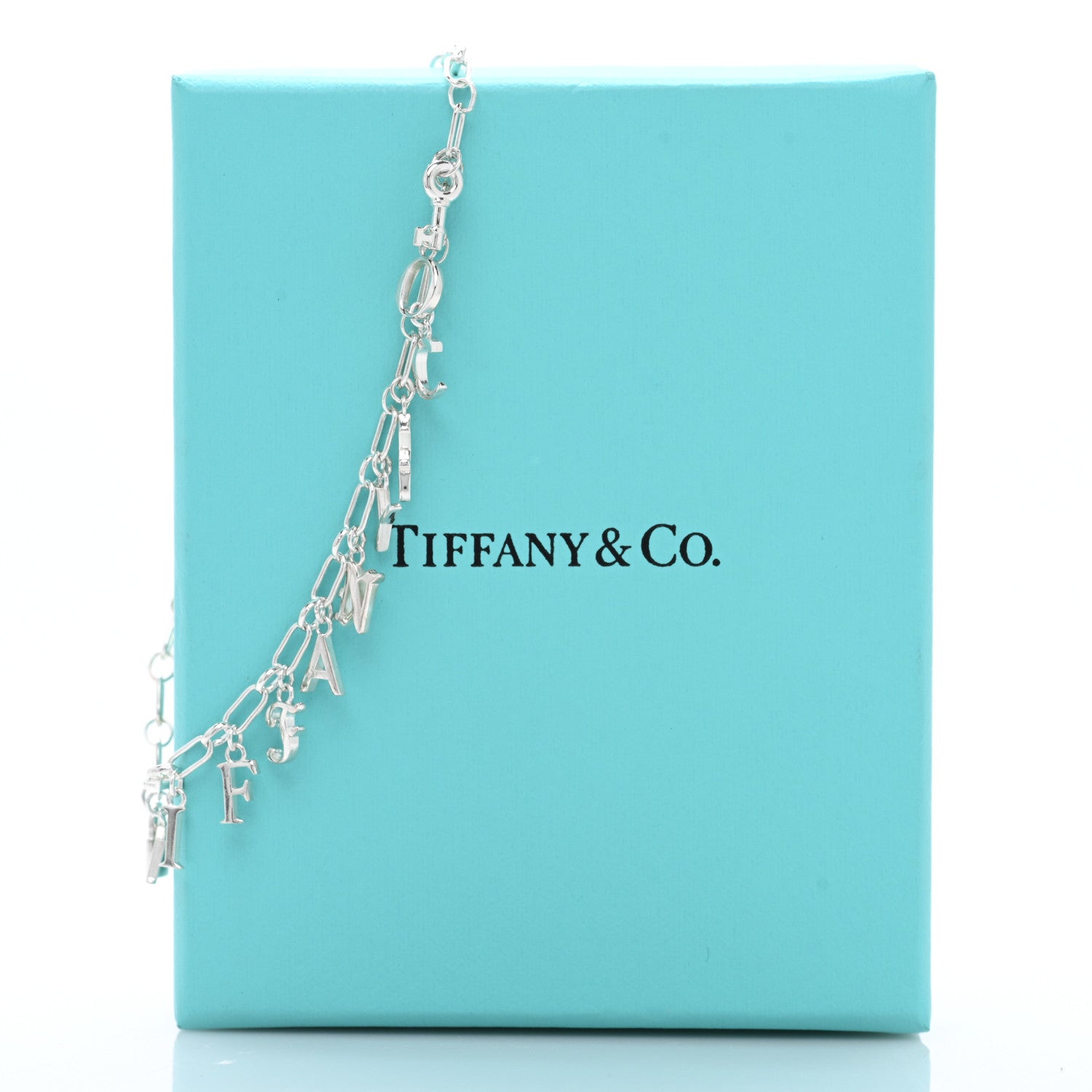 Tiffany Sterling Silver Enamel Love Notes Logo Charm Bracelet Blue 4 of 4