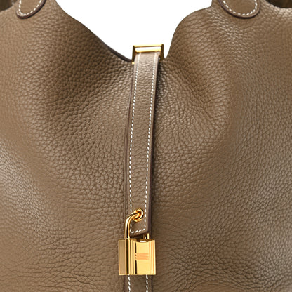 Hermes Taurillon Clemence Picotin Lock 22 MM Etoupe 8 of 11