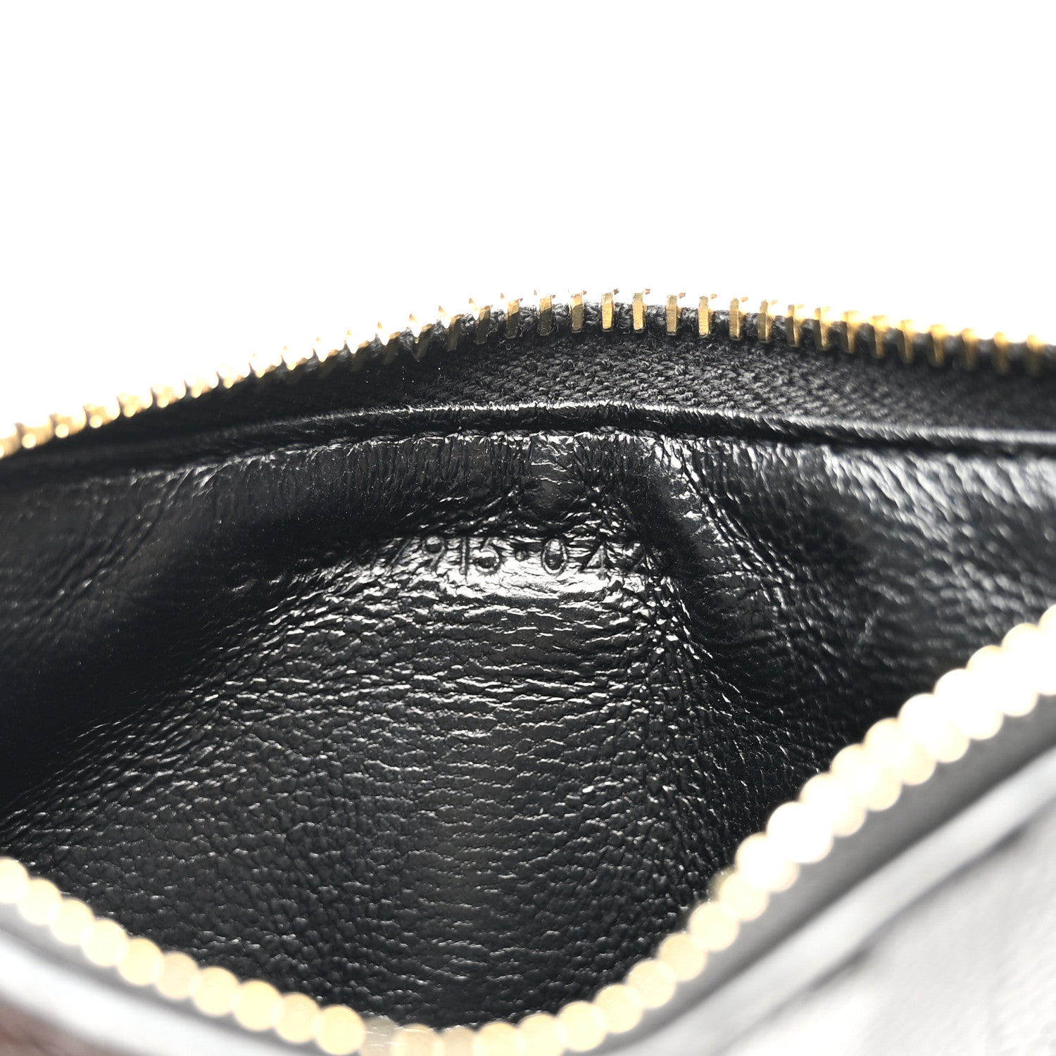 Saint Laurent Grain De Poudre Matelasse Chevron Monogram Fragments Zippered Card Case Black 7 of 10