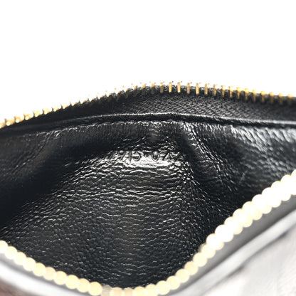 Saint Laurent Grain De Poudre Matelasse Chevron Monogram Fragments Zippered Card Case Black 7 of 10