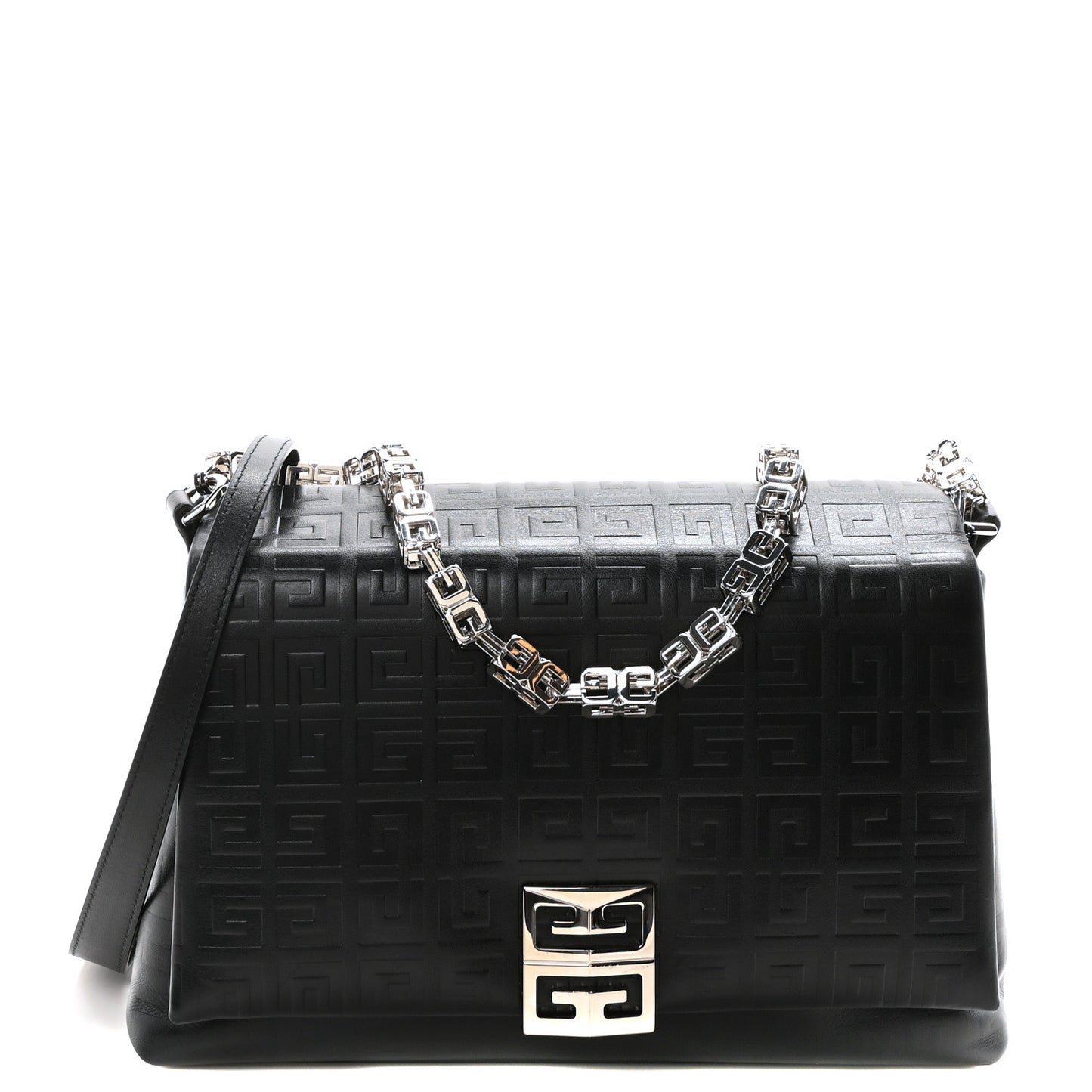 Soft Calfskin 4G Embossed Medium Shoulder Bag Black