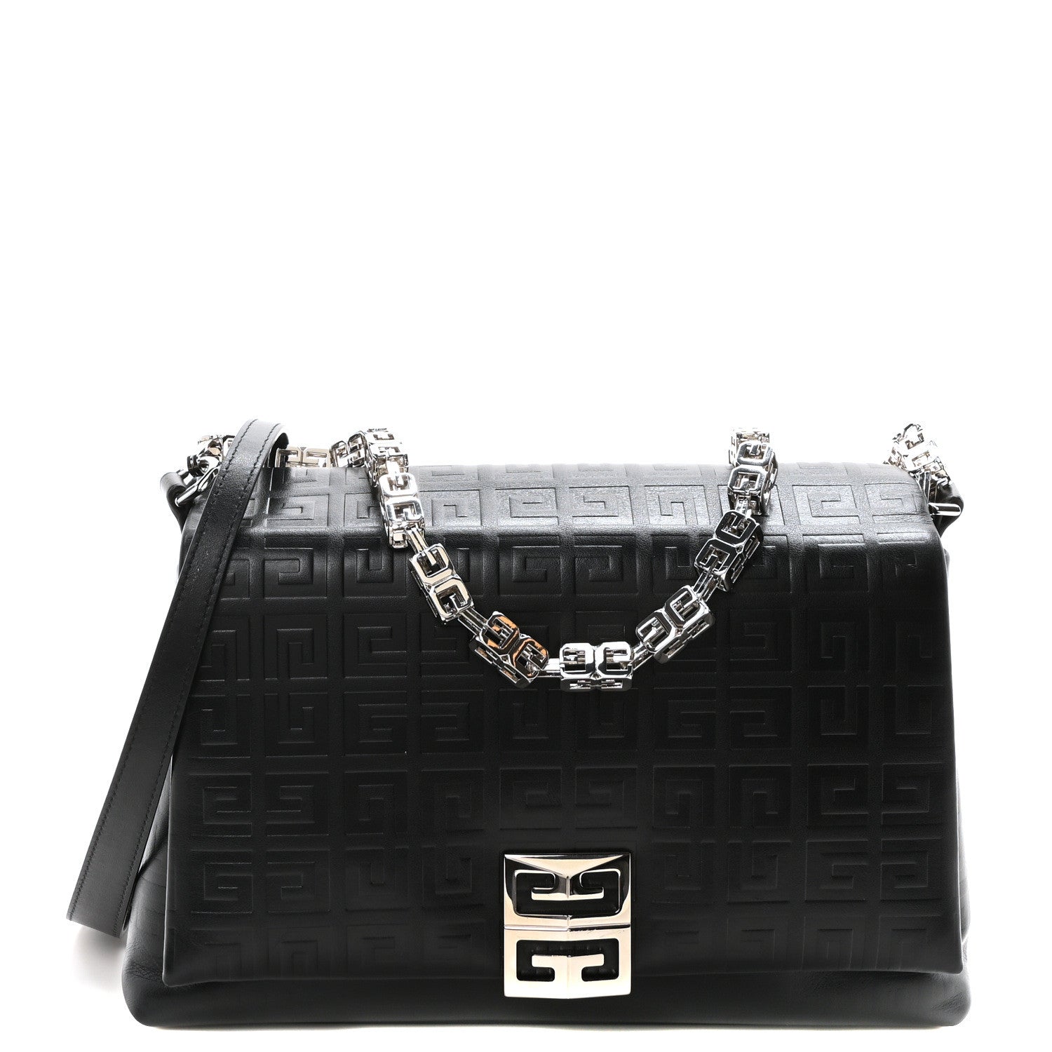 Givenchy Soft Calfskin 4G Embossed Medium Shoulder Bag Black 1 of 9