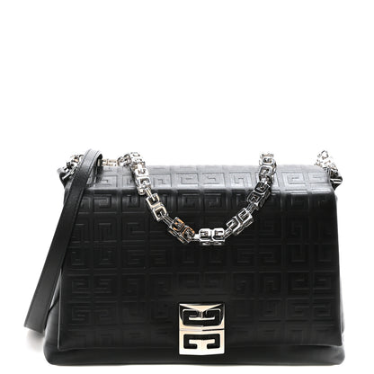 Givenchy Soft Calfskin 4G Embossed Medium Shoulder Bag Black 1 of 9