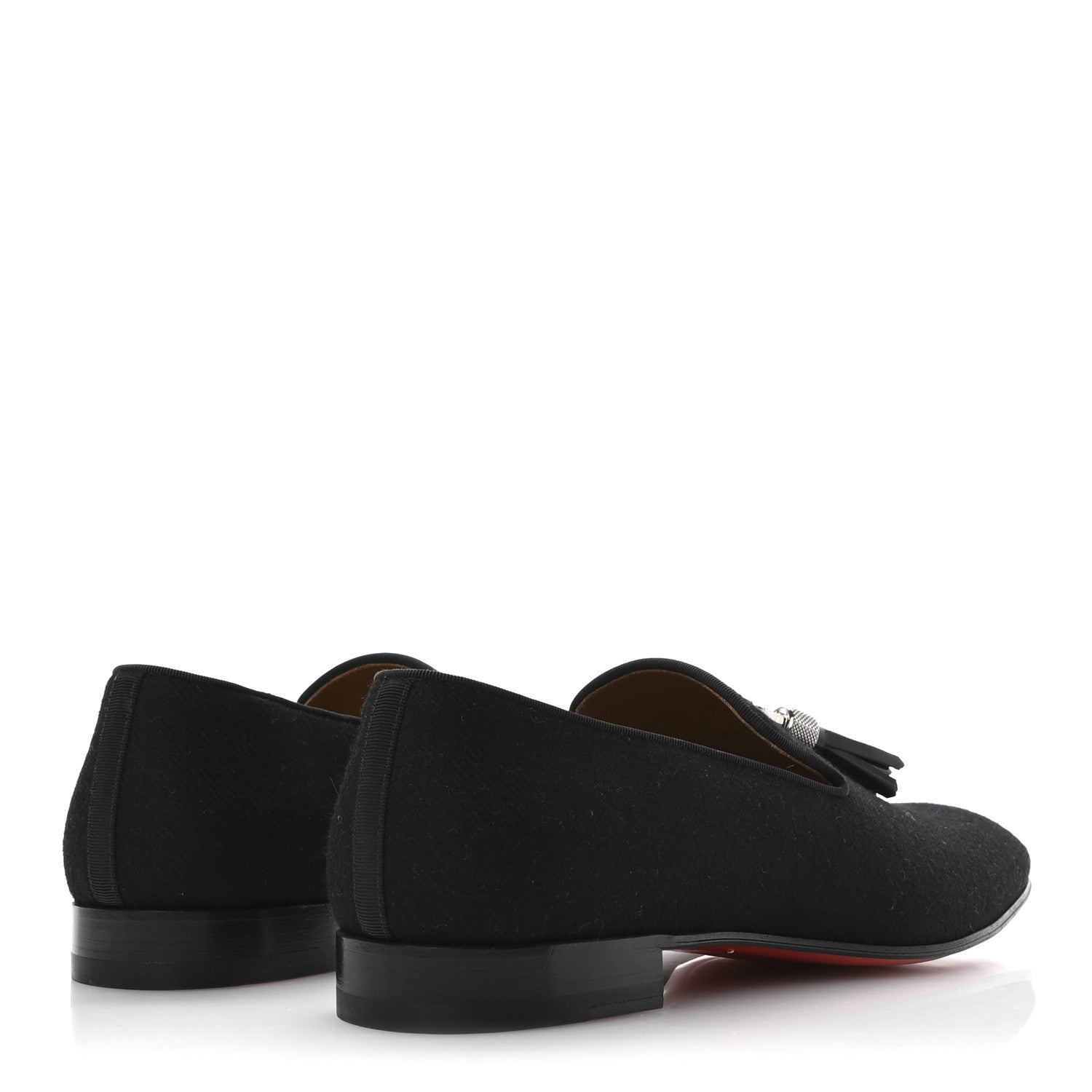 Christian Louboutin Wool Rivalion Mens Slippers 43 Black 5 of 8