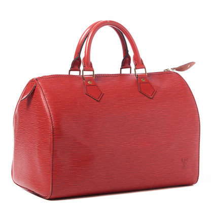 Louis Vuitton Epi Speedy 30 Castillan Red 2 of 10