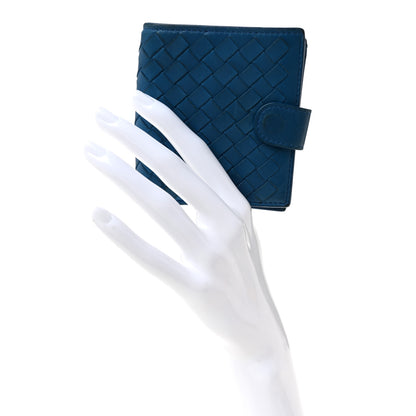 Bottega Veneta Nappa Intrecciato Mini Wallet Blue 2 of 8