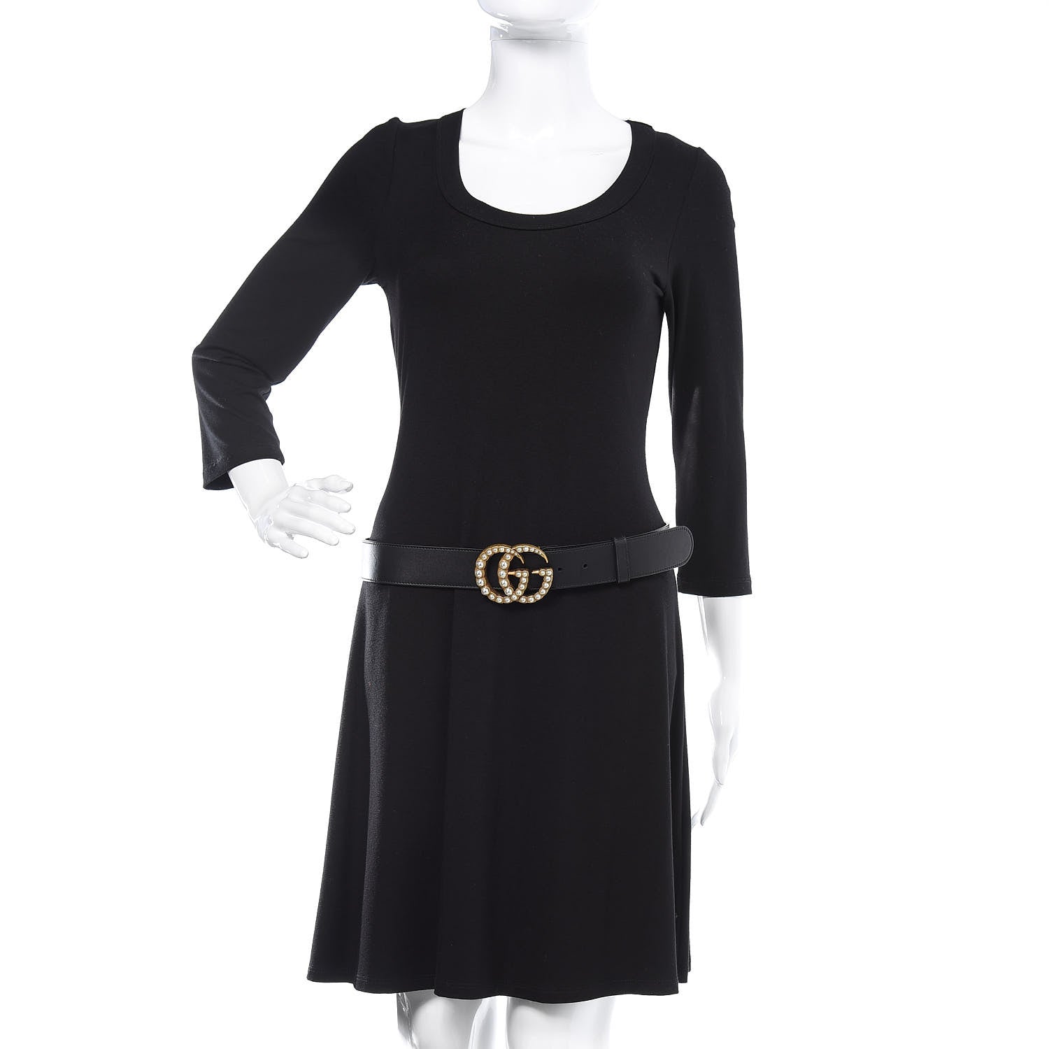Gucci Moon Calfskin Pearl Double G 40mm Belt 100 40 Black Cream 2 of 6