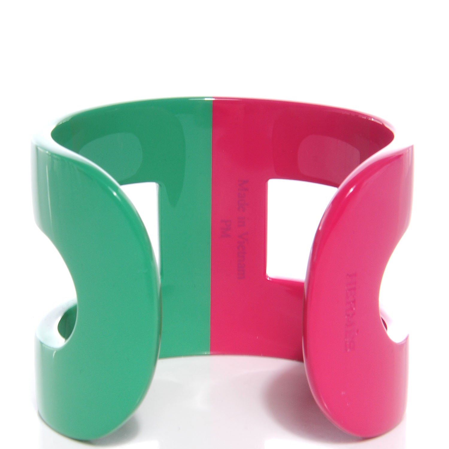 Hermes Lacquered Wood Ano Bracelet PM Intense Green Azalea 4 of 4