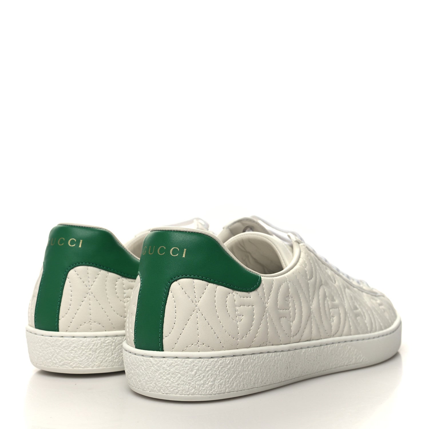 Gucci Nappa G Rhombus Mens Ace Sneakers 11 Great White Green 4 of 9