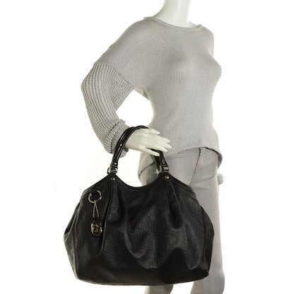 Gucci Guccissima Vitello Tender Large Sukey Tote Black 9 of 16