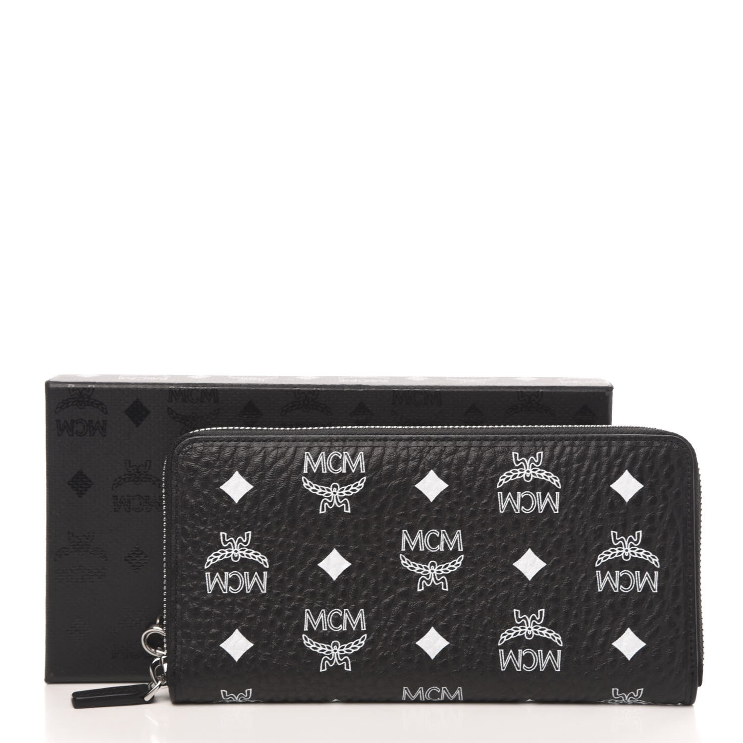 MCM Visetos Zip Around Wallet Black 7 of 9