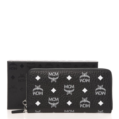 MCM Visetos Zip Around Wallet Black 7 of 9