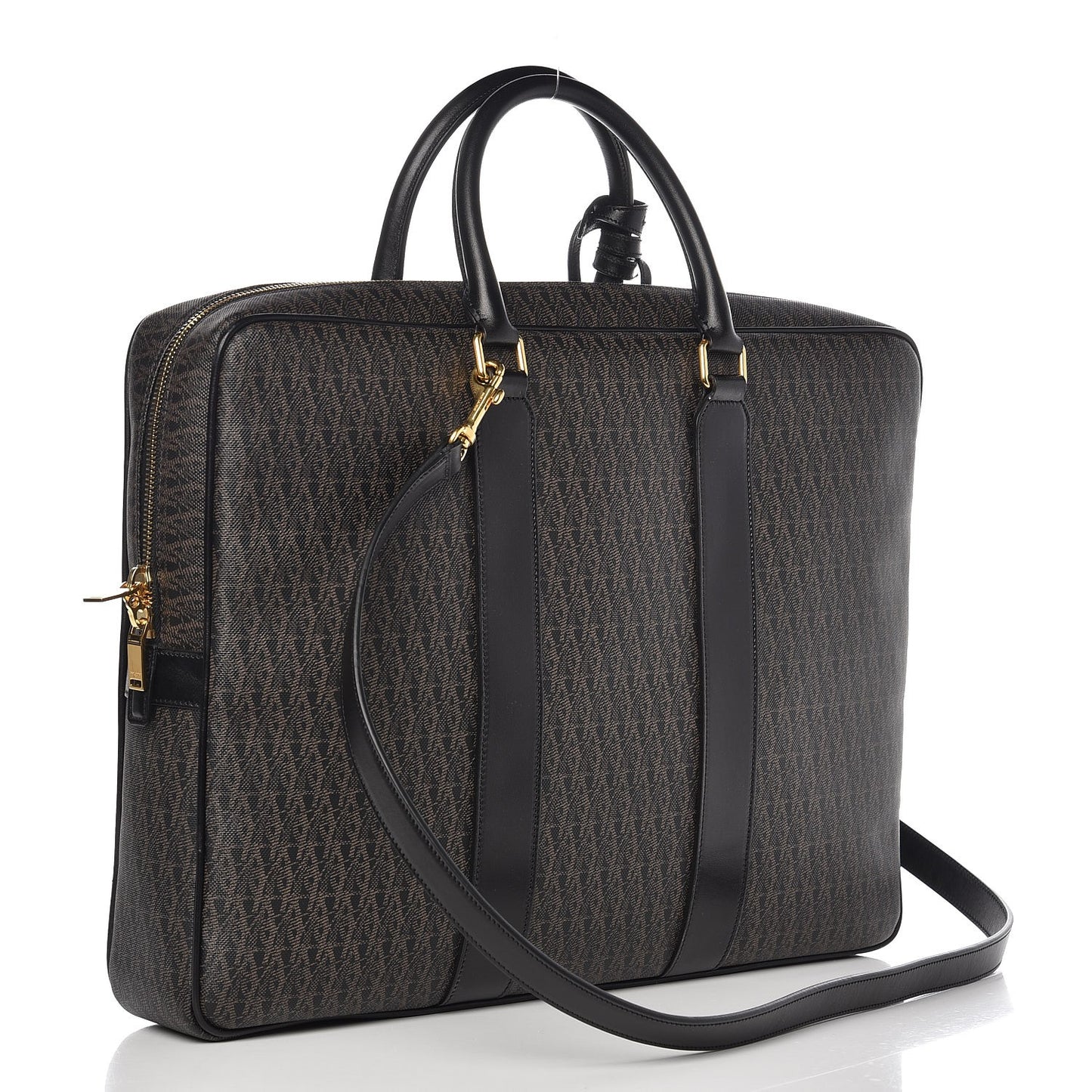 Toile Classic Monogram Flat Briefcase Black