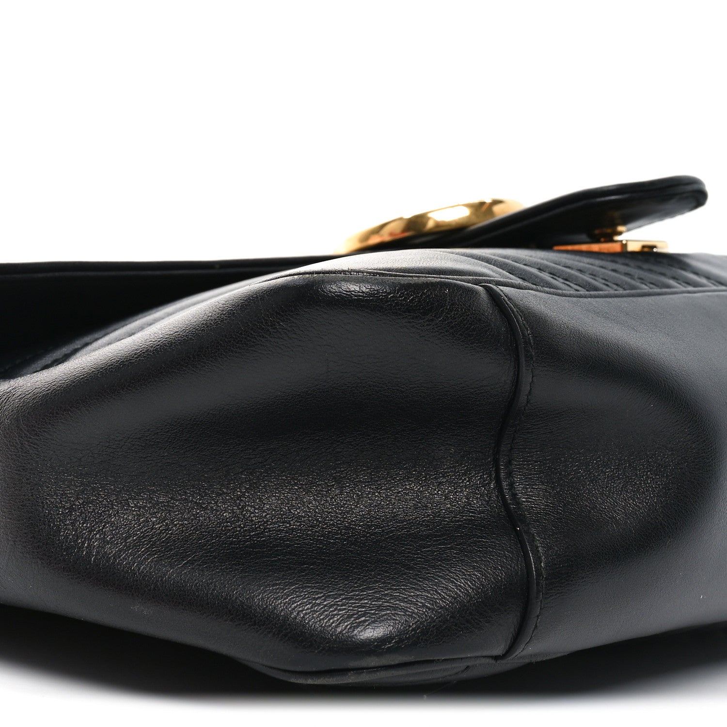 Gucci Calfskin Matelasse Large GG Marmont Shoulder Bag Black 9 of 10