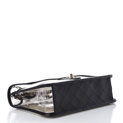 Chanel Lambskin PVC Medium Coco Sand Flap Black 4 of 9