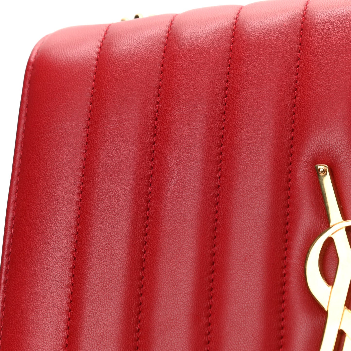 Lambskin Matelasse Monogram Large Vicky Chain Bag Rouge Eros