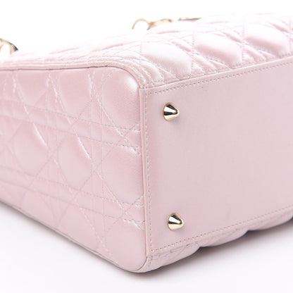 Christian Dior Pearly Lambskin Cannage Medium Lady Dior Lotus 8 of 13