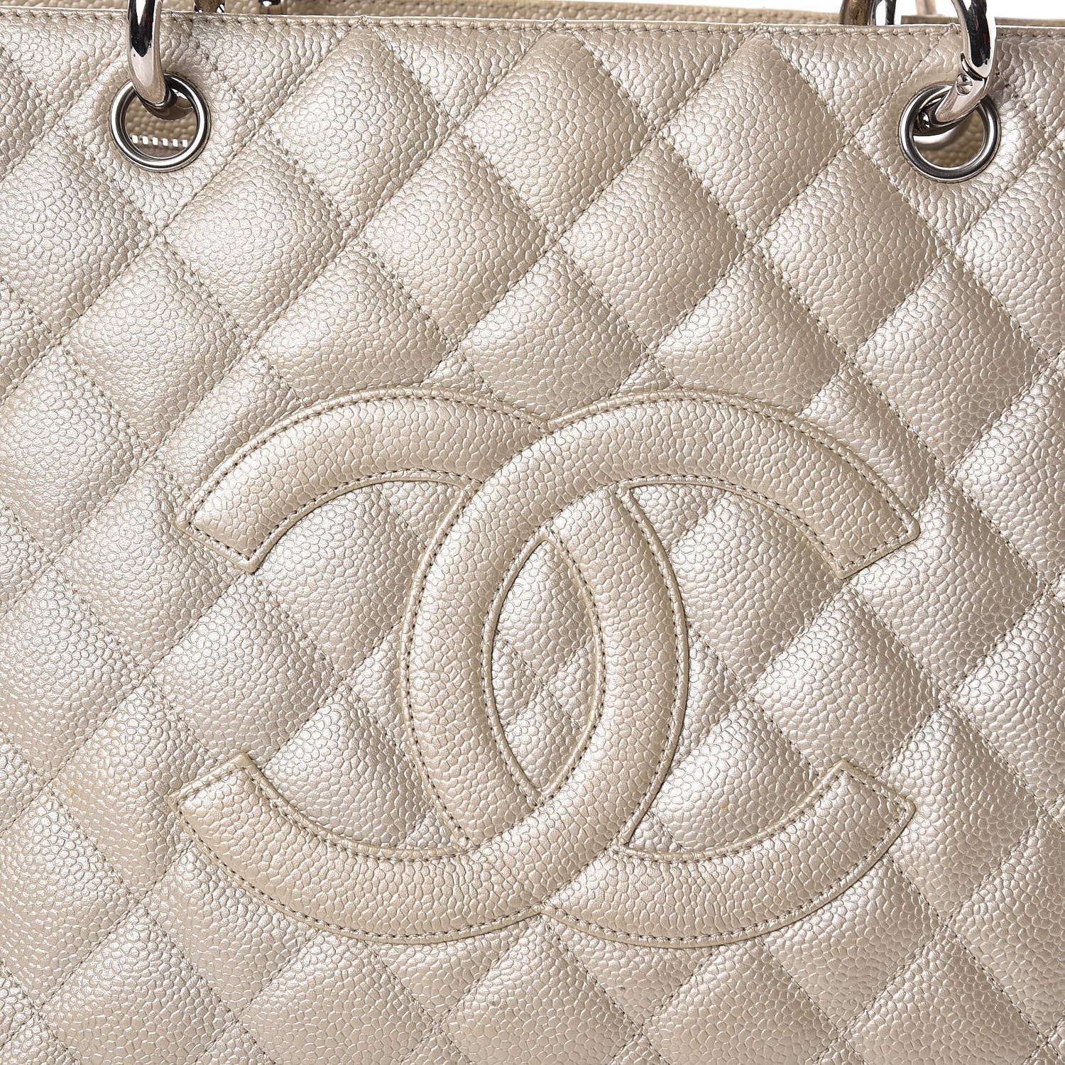 Chanel Caviar Quilted Grand Shopping Tote GST Pearl 8 of 16