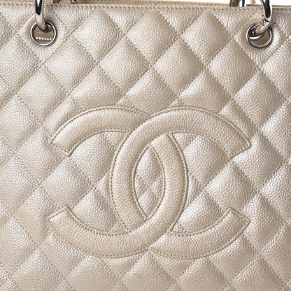 Chanel Caviar Quilted Grand Shopping Tote GST Pearl 8 of 16