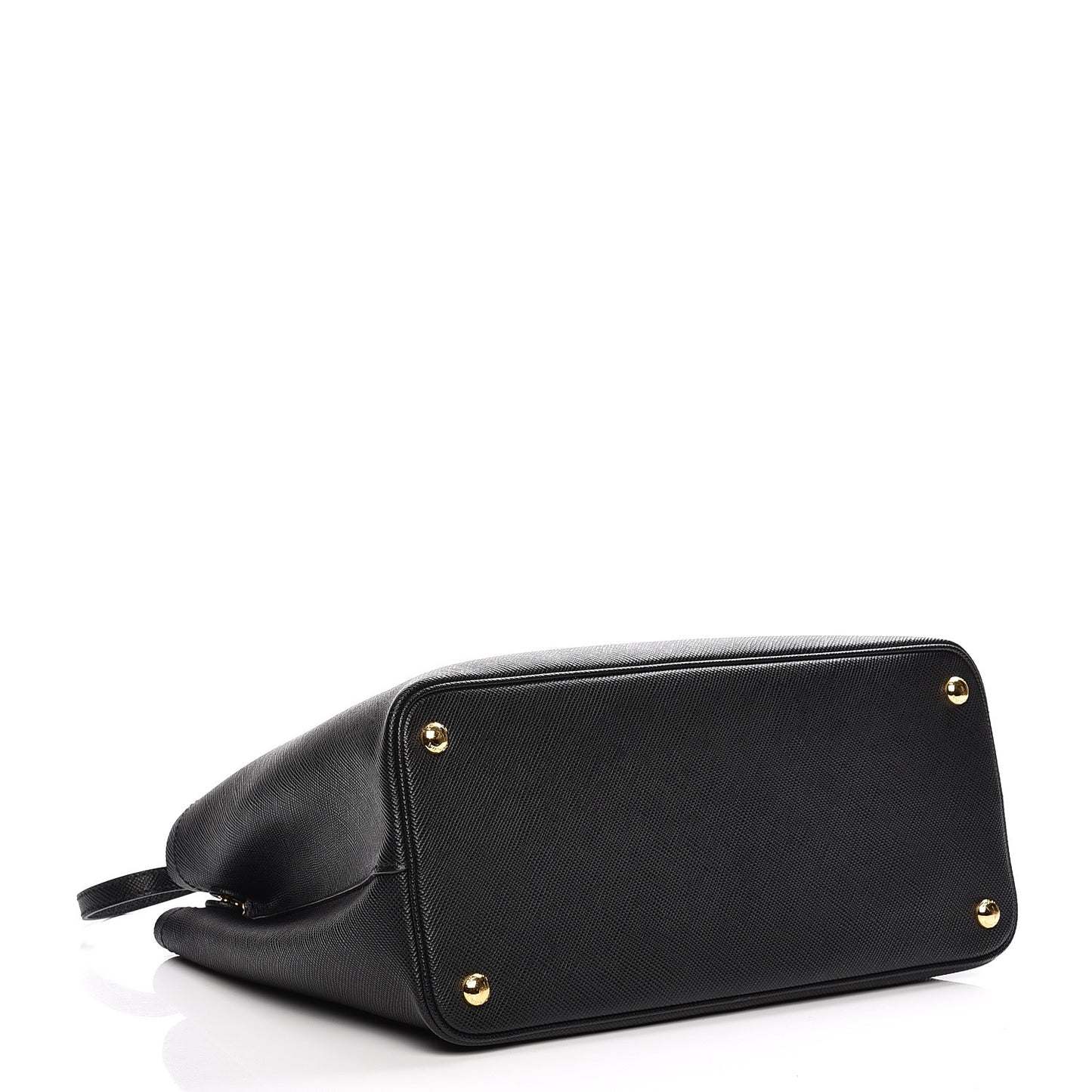 Saffiano Cuir Medium Double Bag Black Fuoco