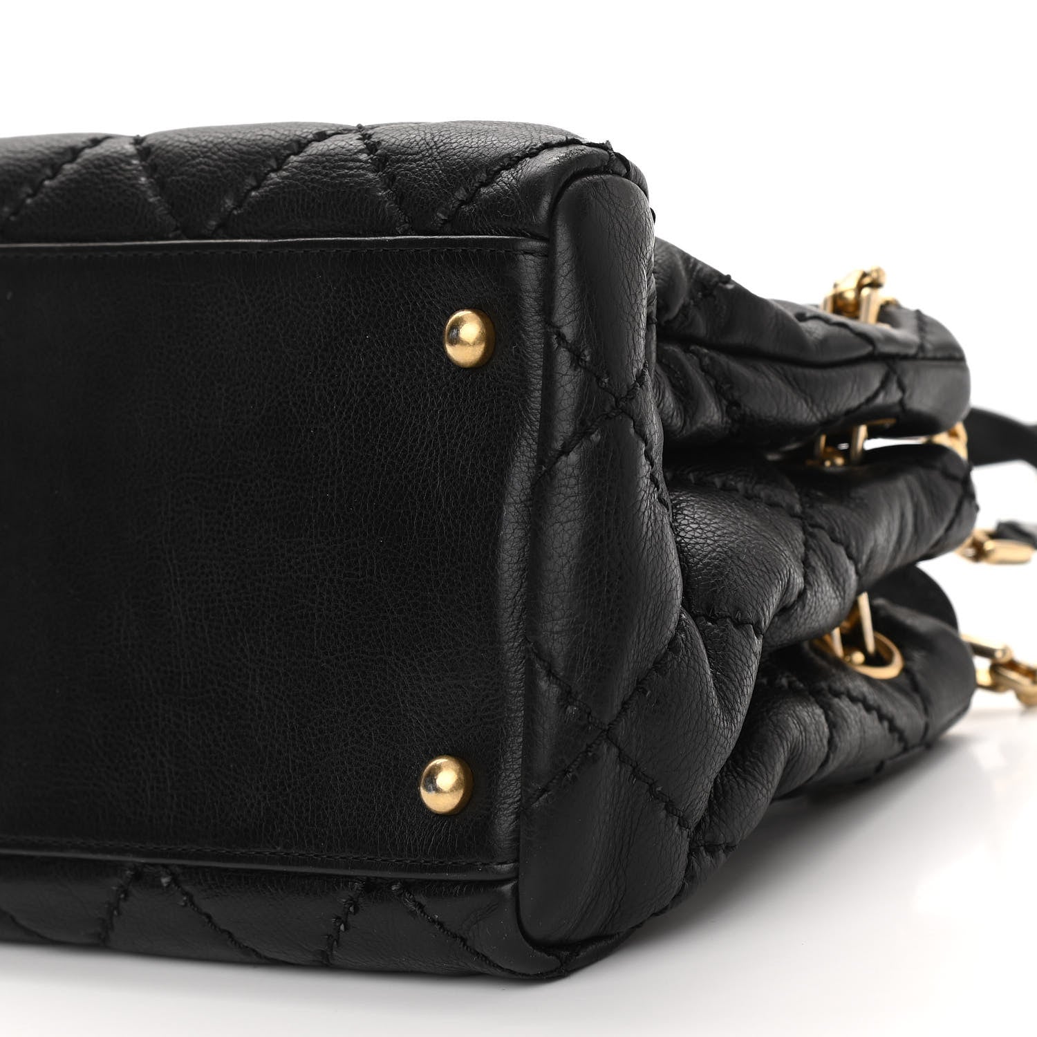 Chanel Calfskin Stitched Small Retro Chain Tote Black 9 of 10