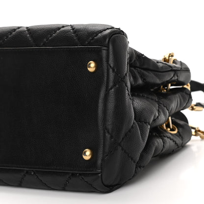 Chanel Calfskin Stitched Small Retro Chain Tote Black 9 of 10