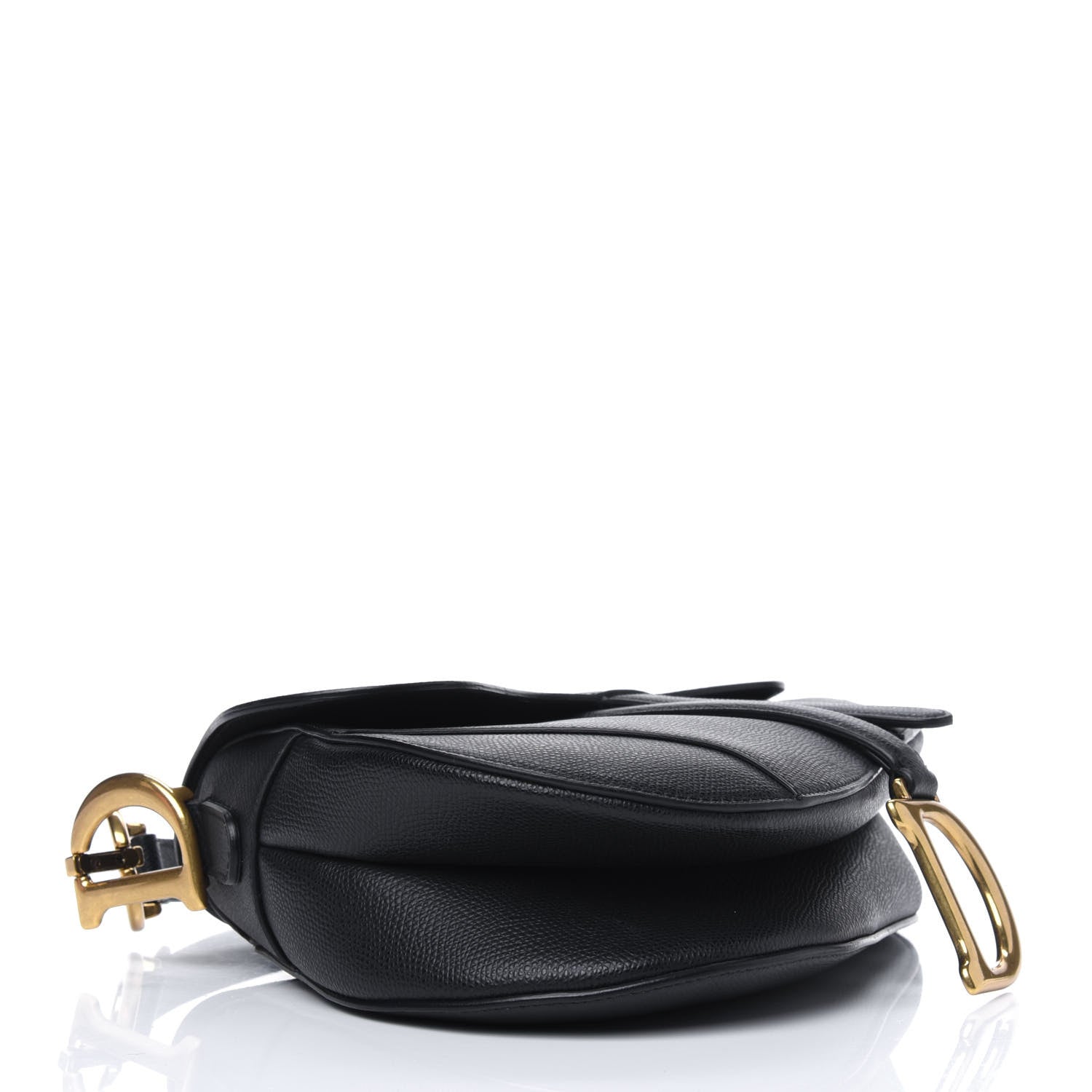 Christian Dior Grained Calfskin Saddle Bag Black 4 of 12