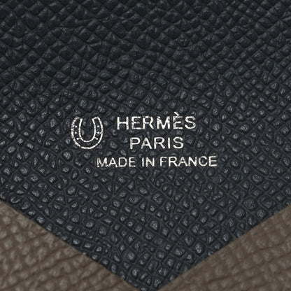 Hermes Epsom Horseshoe Calvi Card Case Etoupe Gris Misty 5 of 8