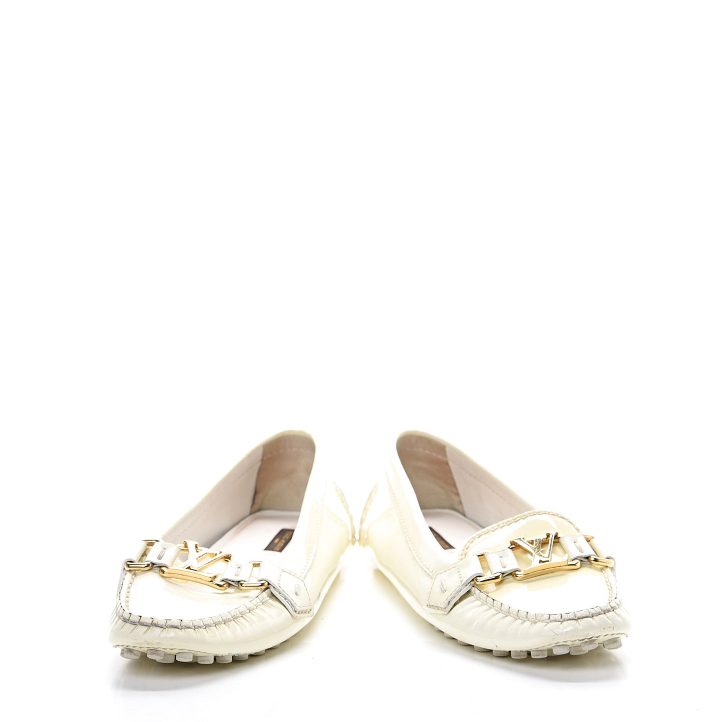 Patent Calfskin Oxford Loafers 36.5 White