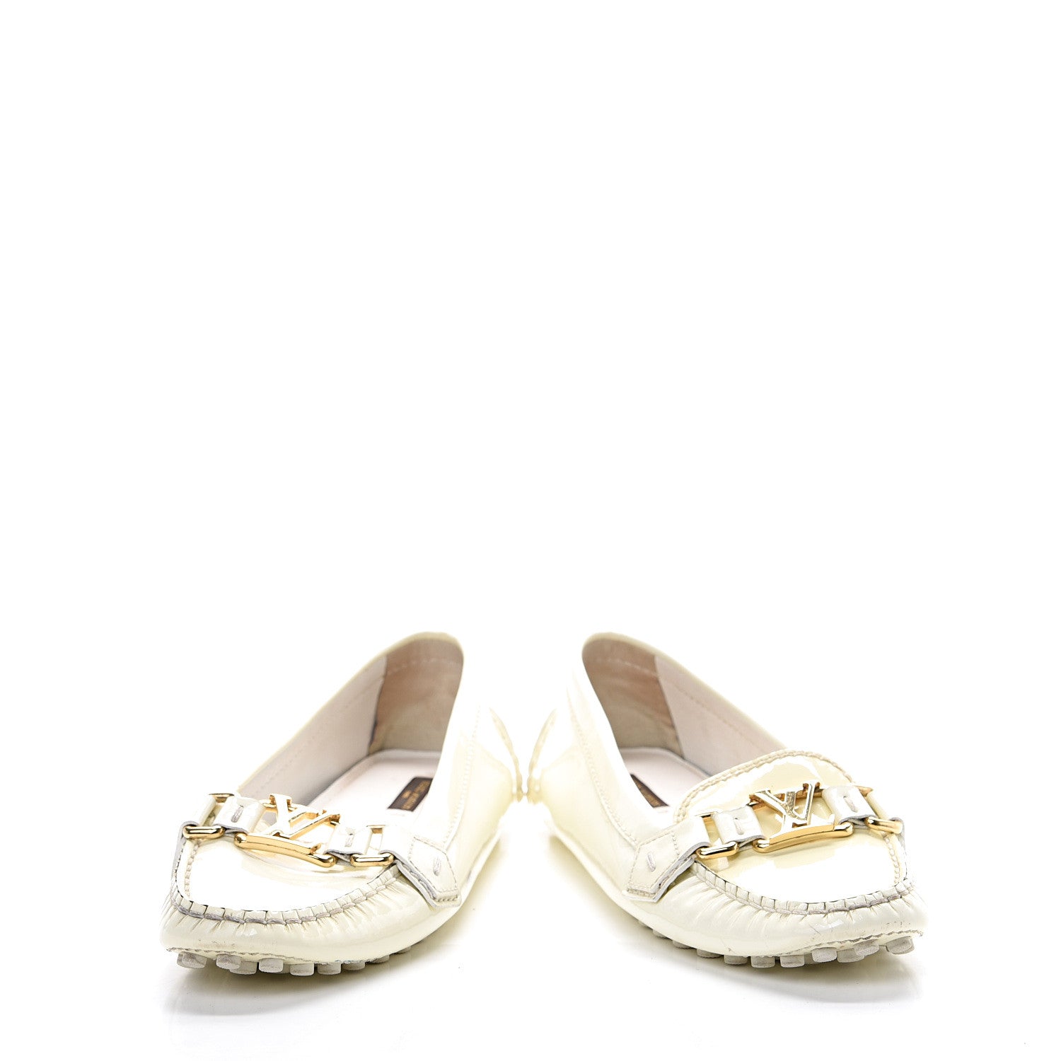Louis Vuitton Patent Calfskin Oxford Loafers 36.5 White 6 of 15