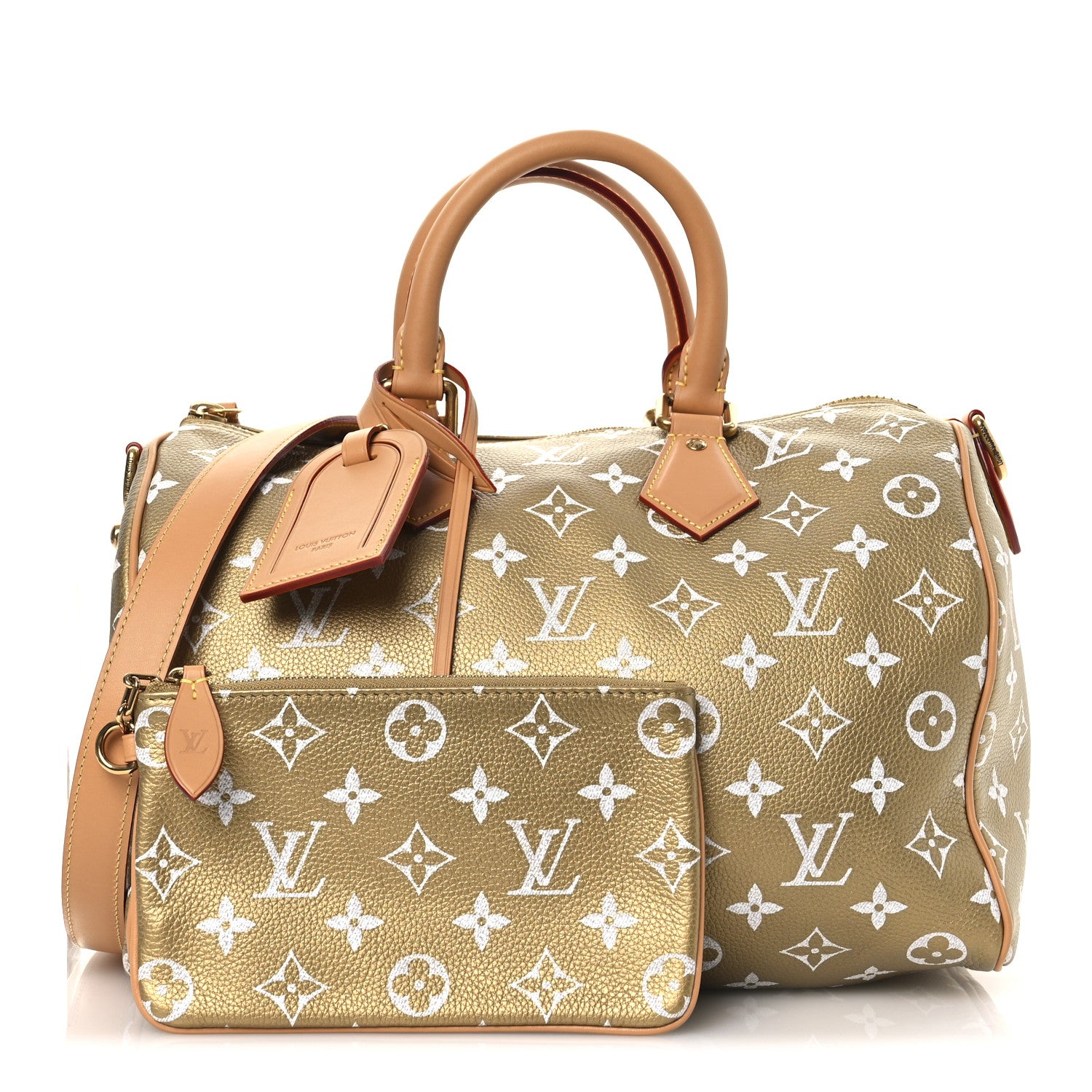 Louis Vuitton Metallic Calfskin Monogram Speedy P9 Bandouliere 30